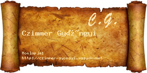 Czimmer Gyöngyi névjegykártya